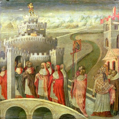 Procession of St. Gregory to the Castel St. Angelo by Giovanni di Paolo